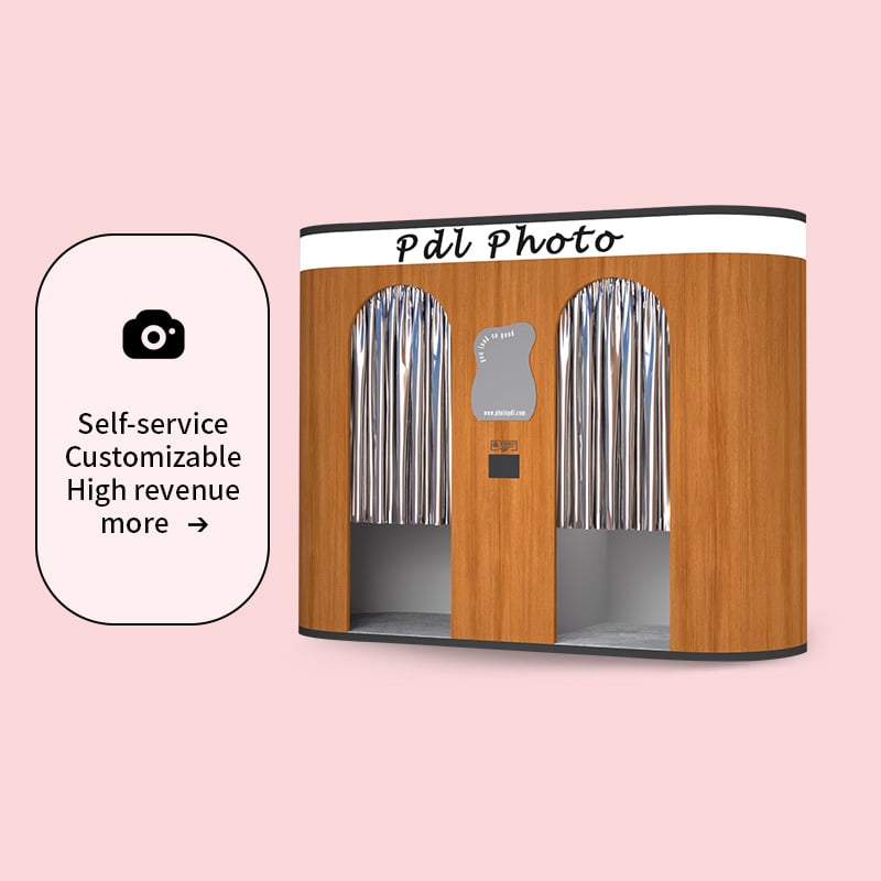 PDL European and American retro style Photo Booth -Wood grain color（Double）