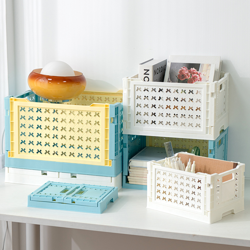 ITEM NO.7020 NEW ARRIVAL Home Sundries Storage Foldable Crate Plastic Folding Storage Basket Collapsible Storage Crate
