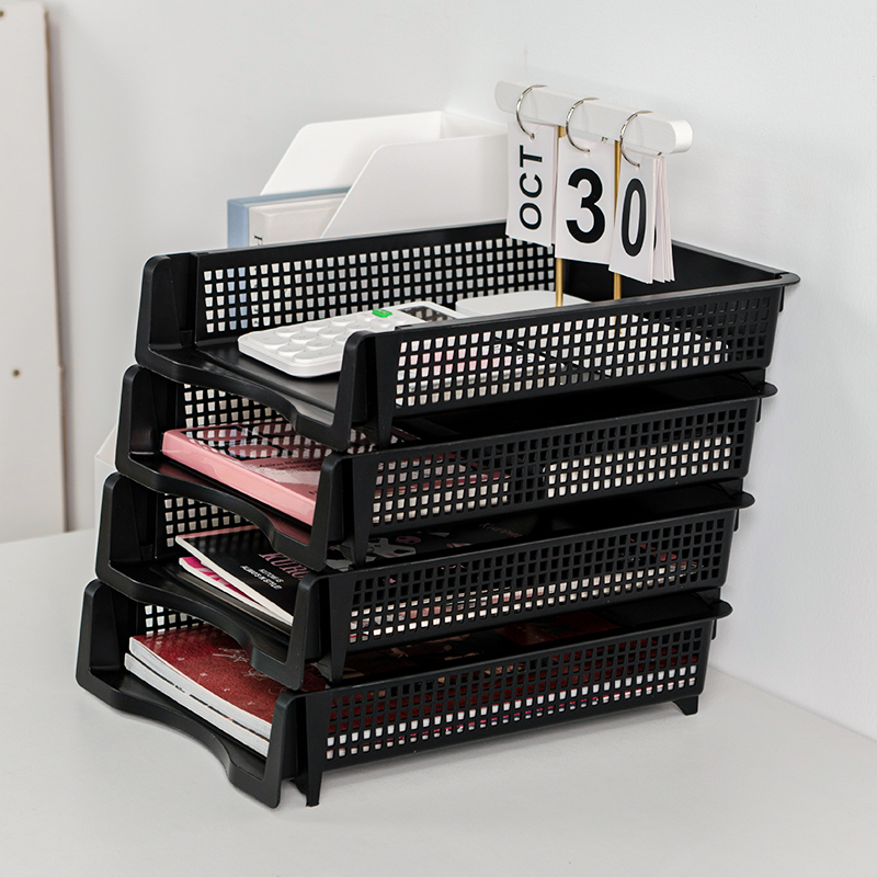 Keep your belongings neatly stored with the stackable design of these boxes.