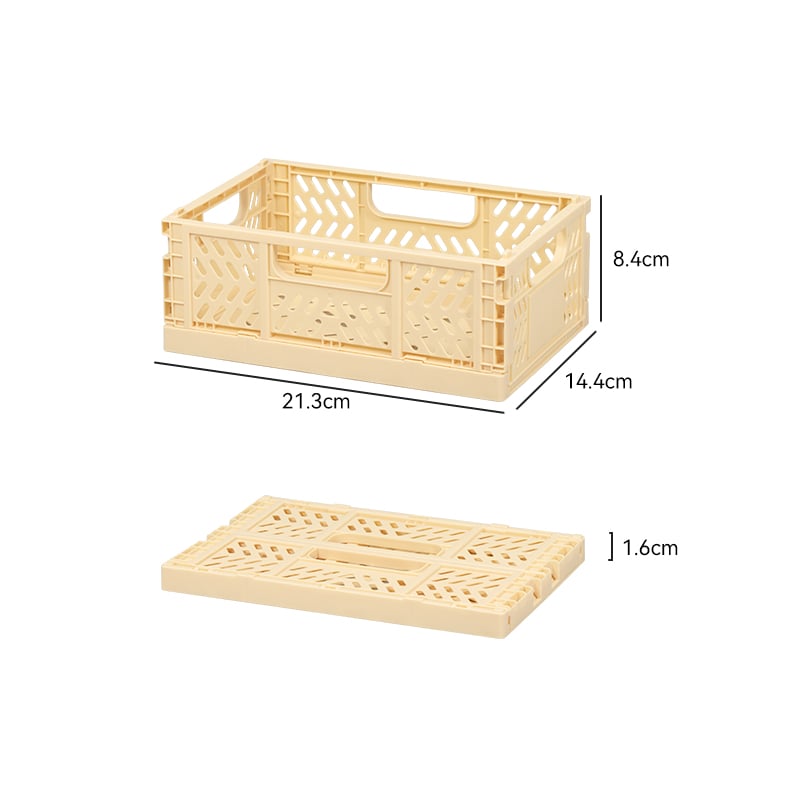 ITEM NO.5008 Factory Small Size Multi-function Household Storage Organizer Durable Kitchen Plastic Folding Storage Basket Crate For Snacks