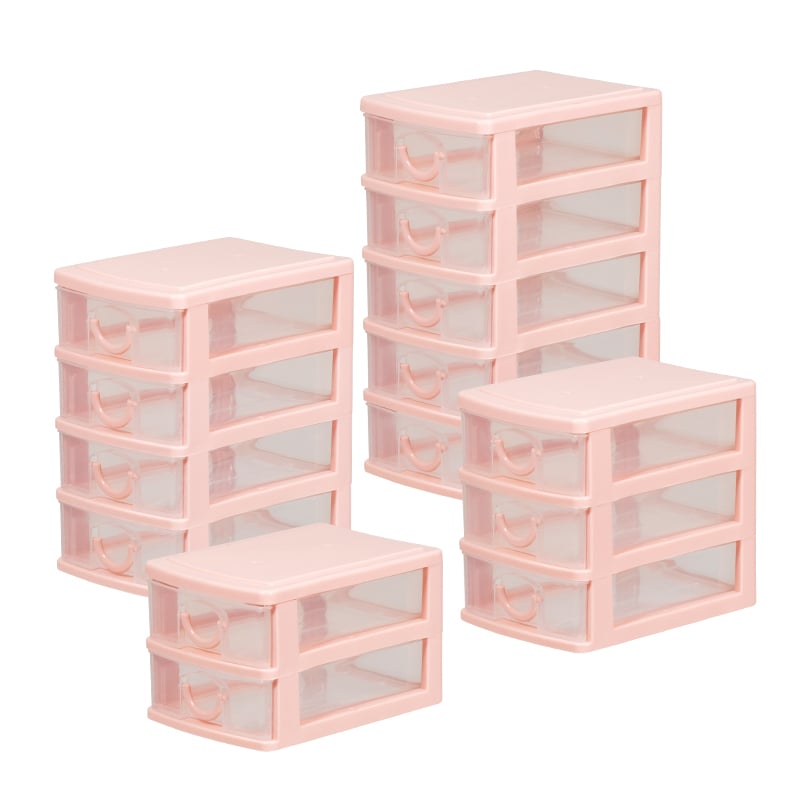 ITEM NO.3303 Factory OEM ODM 2/3/4/5 layers Home Office Desktop Mini Cosmetic Organizer Box Makeup Plastic Drawer Storage Box