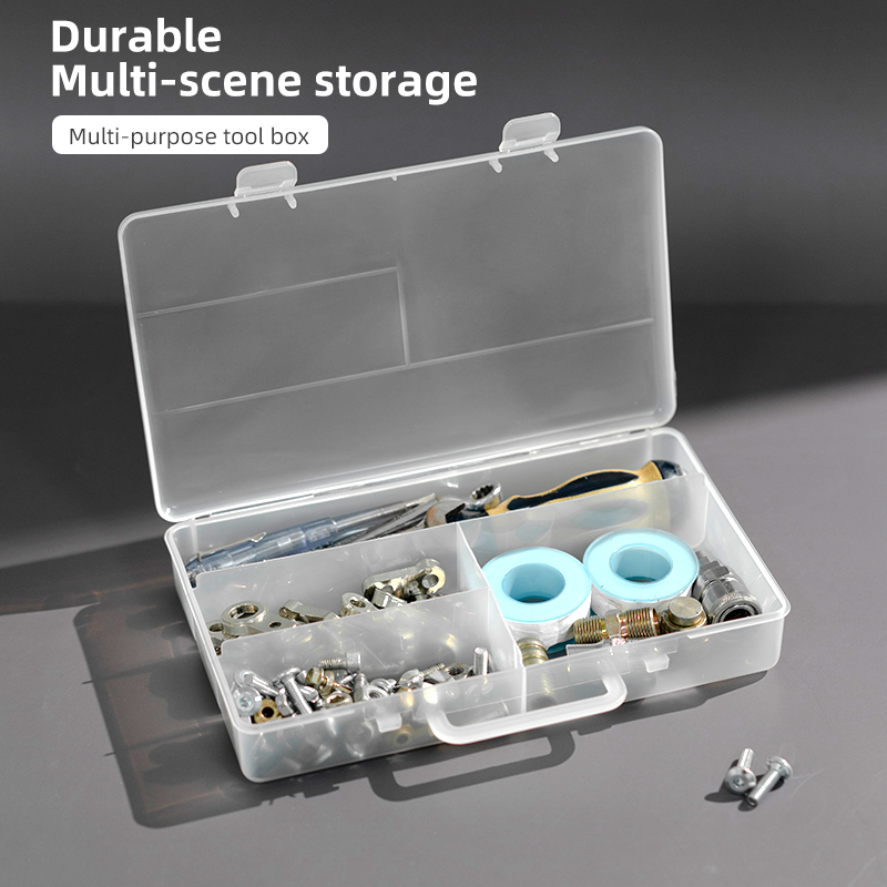 ITEM NO.9825 Wholesale Factory High-quality Multi-purpose Portable Home Sundries Small Parts Plastic Organizer Storage Box with 4 Dividers