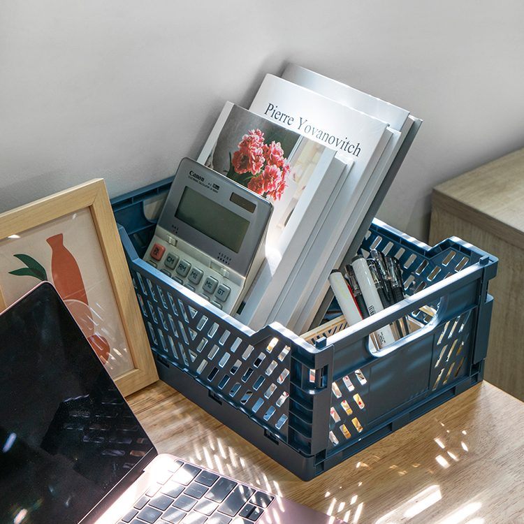 Pack and store your essentials with collapsible plastic boxes that are lightweight and portable.