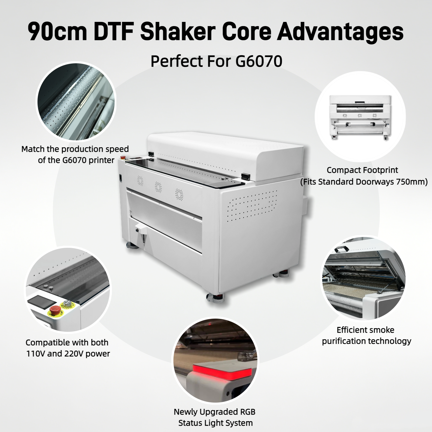 Compact Footprint 90cm/36inch DTF Shaker Perfect for G6070 Support Household Standard
