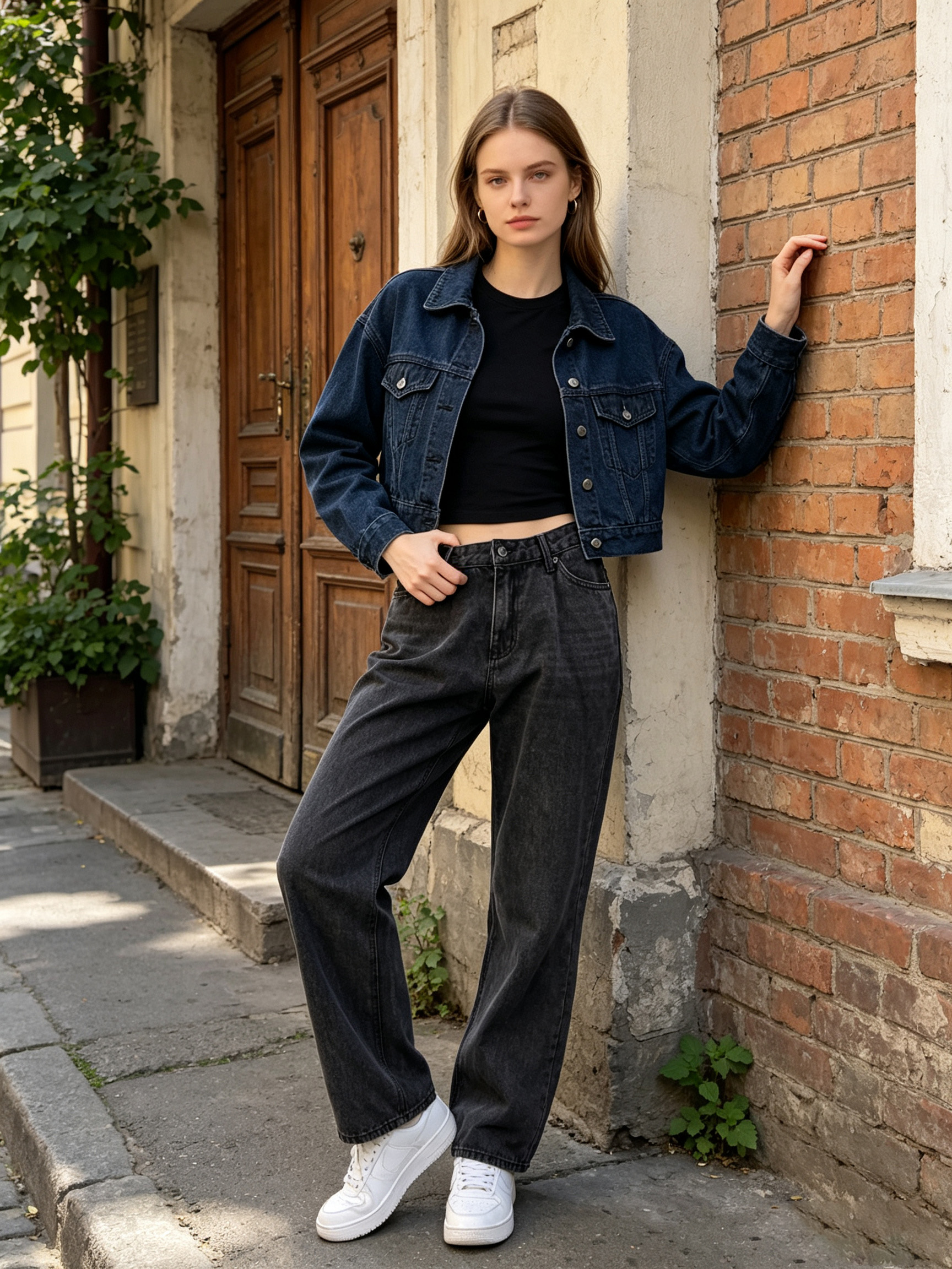 Cool‑Tone Y2K Retro Essential, Women’s Dark‑Grey Washed Low‑Rise Loose Straight‑Leg Denim Jeans