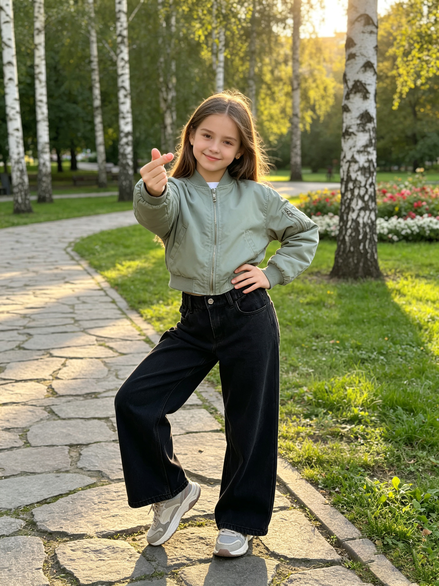 Edgy Y2K Street‑Style, Girls’ Retro Black Mid‑Rise Barrel‑Shaped Baggy Wide‑Leg Jeans