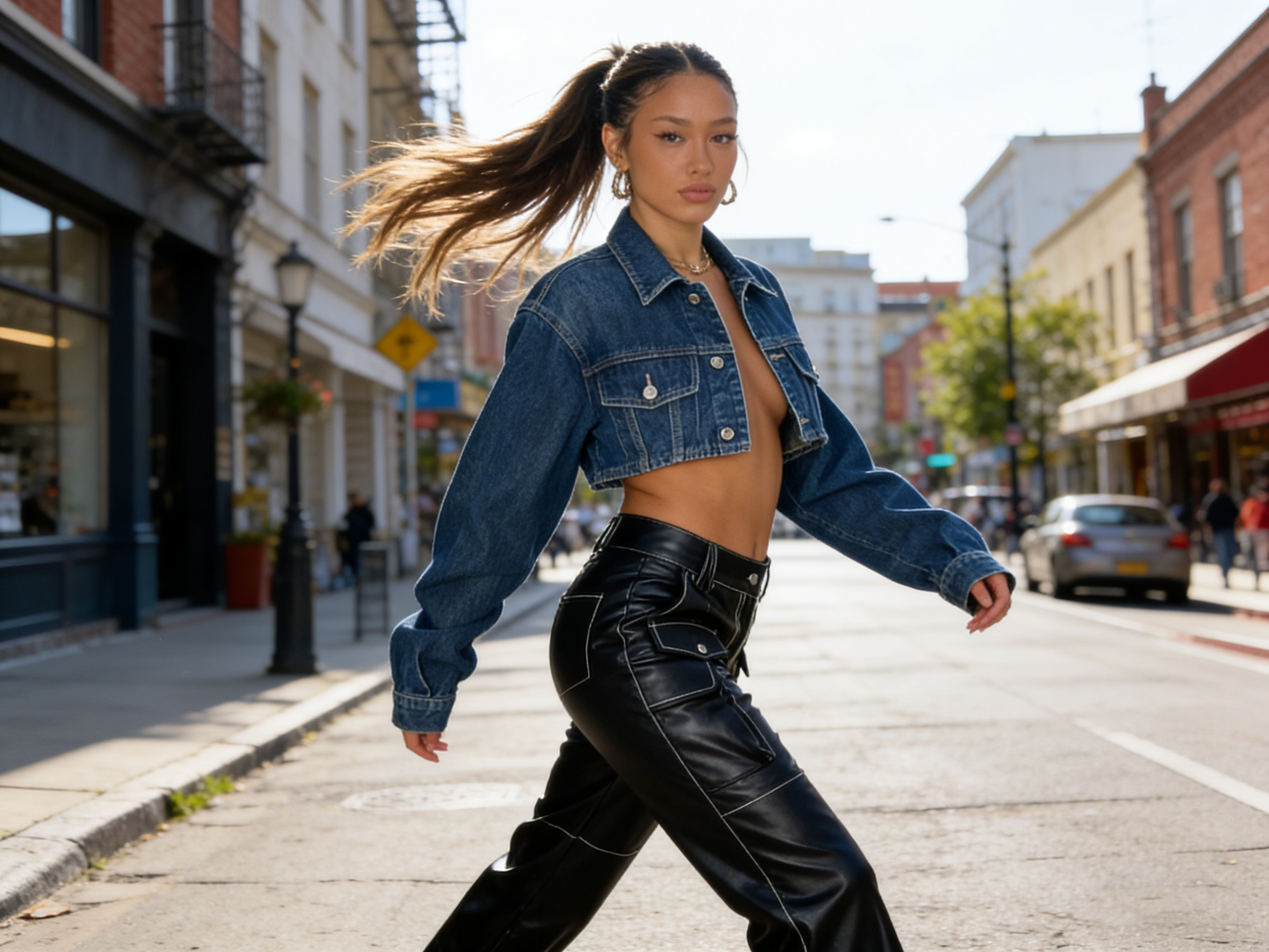 Spring New Arrival Solid Jeans Jacket For Women Turndown Collar Crop Top Women's Denim Jacket