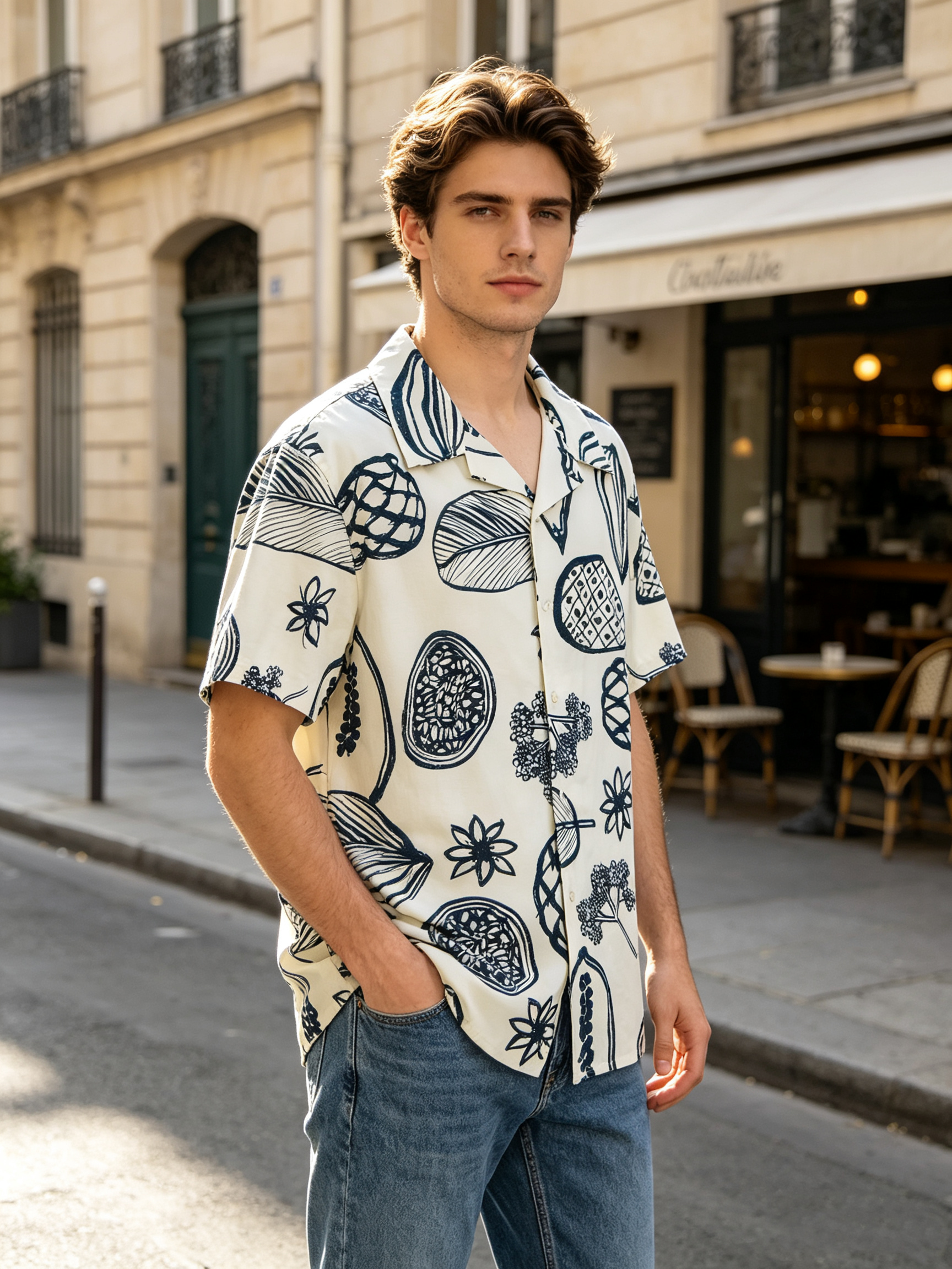 Custom OEM Hawaiian Shirts for Men, Vacation Surfing Holiday Casual Printed Short Sleeve Shirts Wholesale