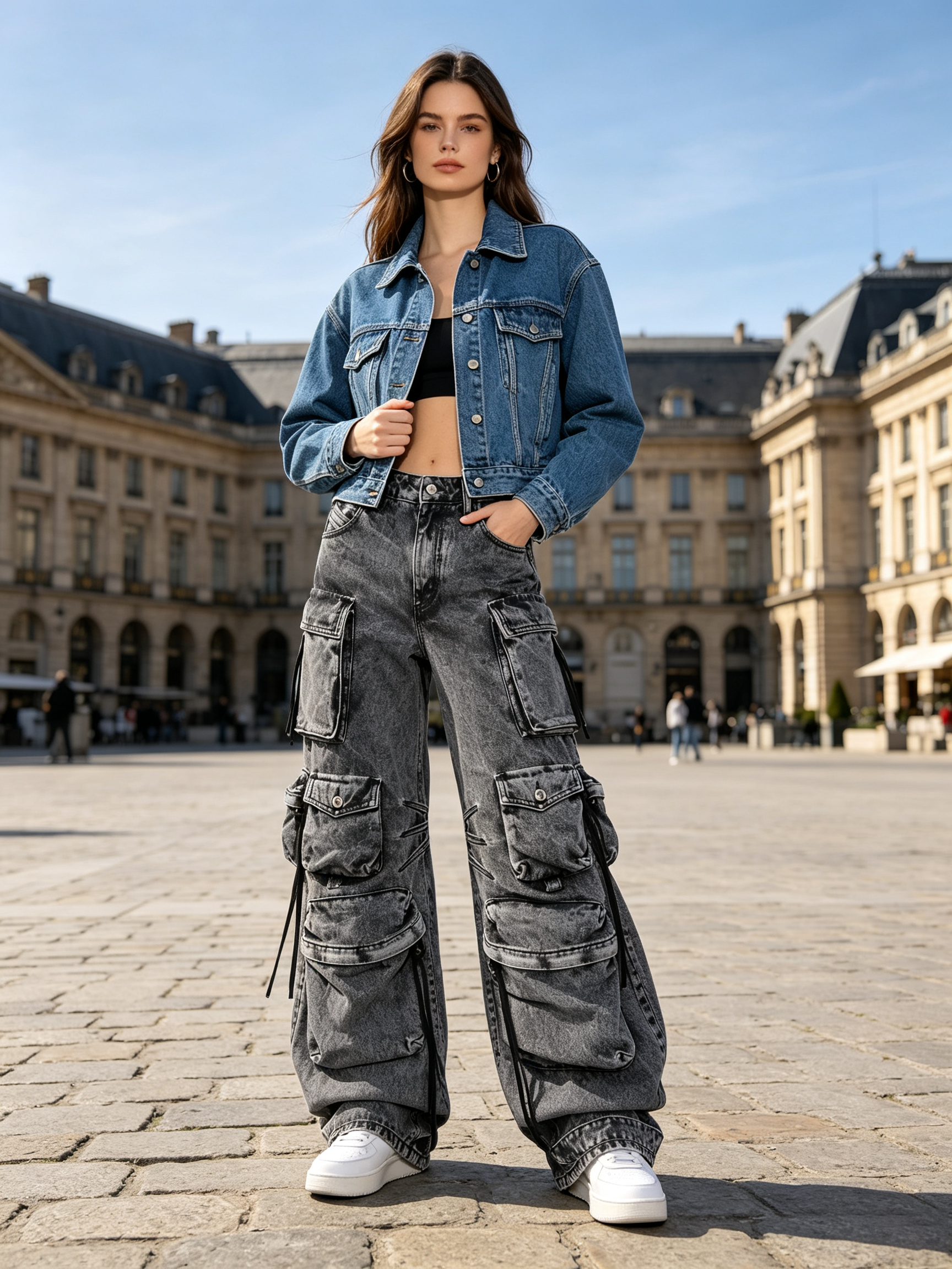 American‑Street Sharp Vibe, Women’s Light‑Wash High‑Waist Multi‑Pocket Slim‑Fit Pencil Denim Jeans