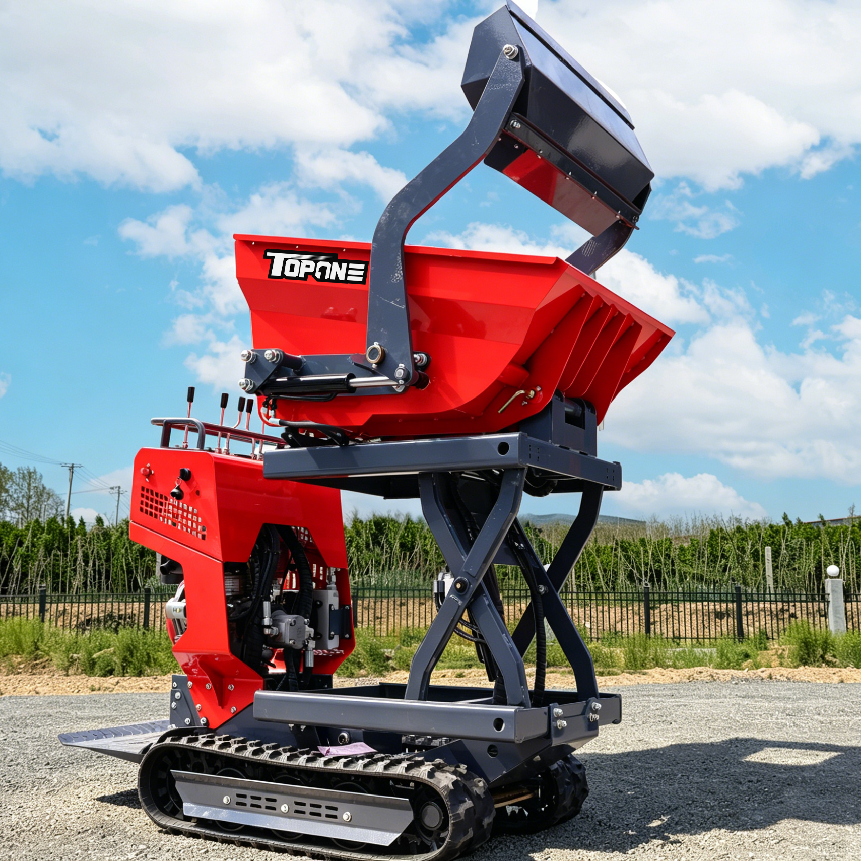 TopOne TD05 500kg Compact Crawler Mini Self-loading Dumper for Gardening Landscaping