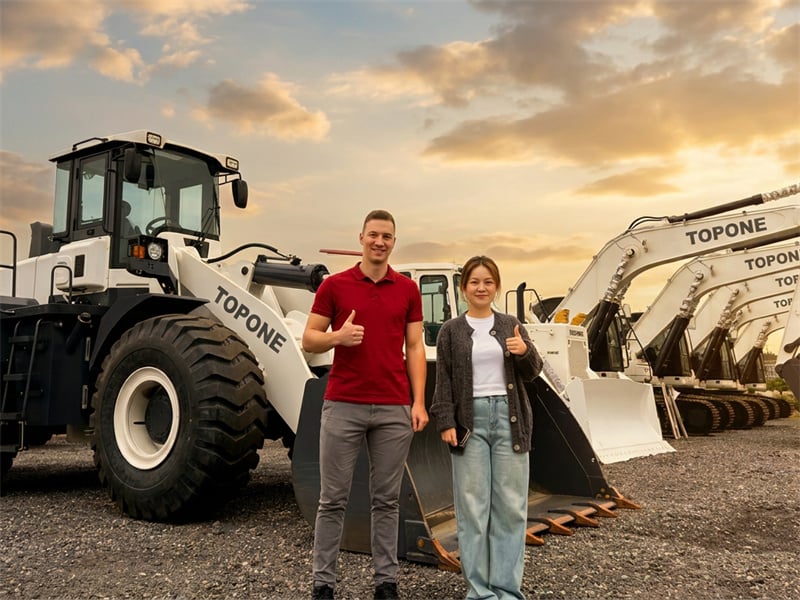 Ensuring Excellence: International Client Visits QINGZHOU TOPONE HEAVY INDUSTRY CO.,LTD for Rigorous Pre-shipment Inspection of Wheel Loaders and Excavators