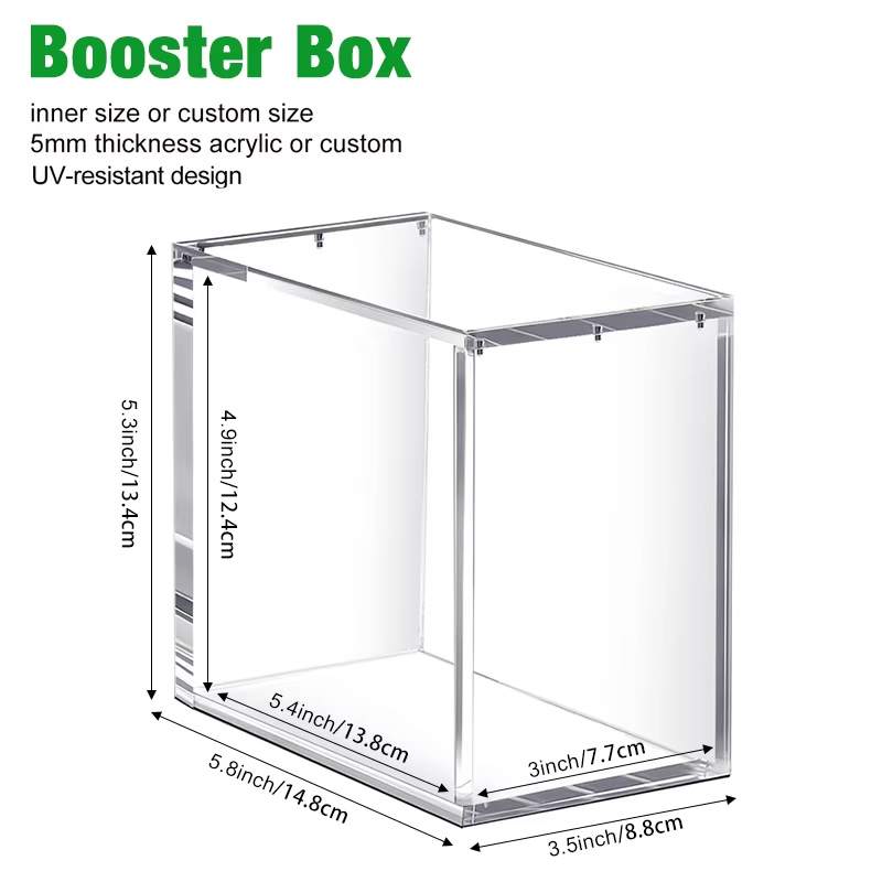 product custom 99 uv resistant acrylic etb case pokemon elite trainer box display booster box protective storage magnetic lid holder-5