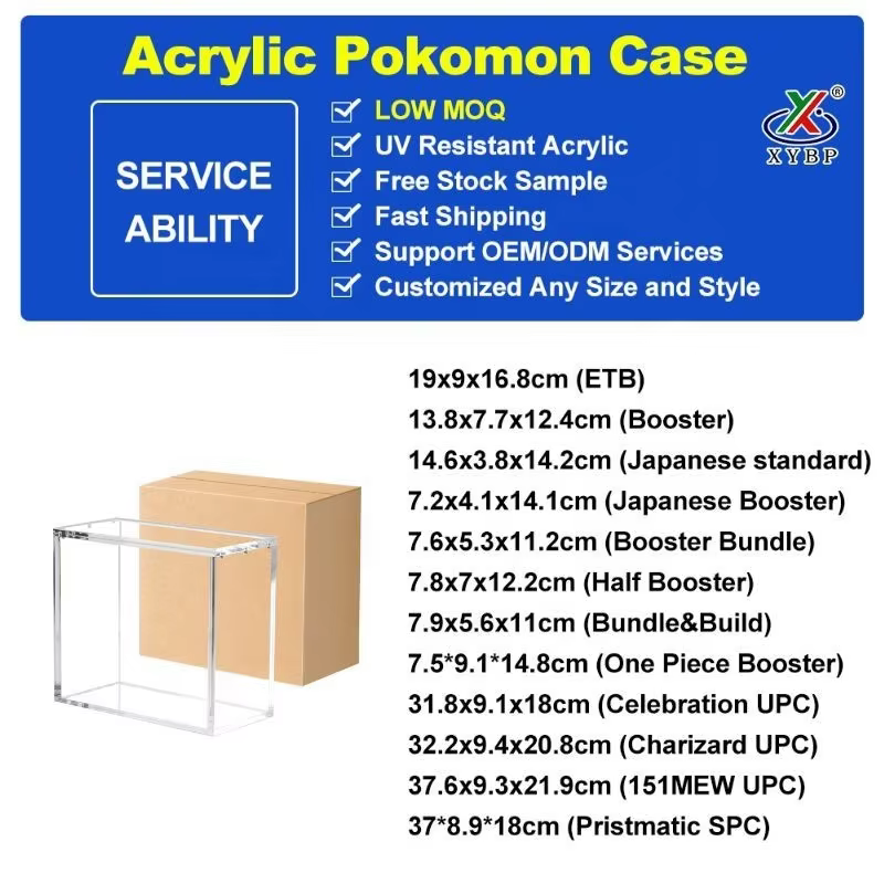 product acrylic magnetic uv protective pokemon booster bundle box protector case with magnetic lids acrylic booster bundle case-5