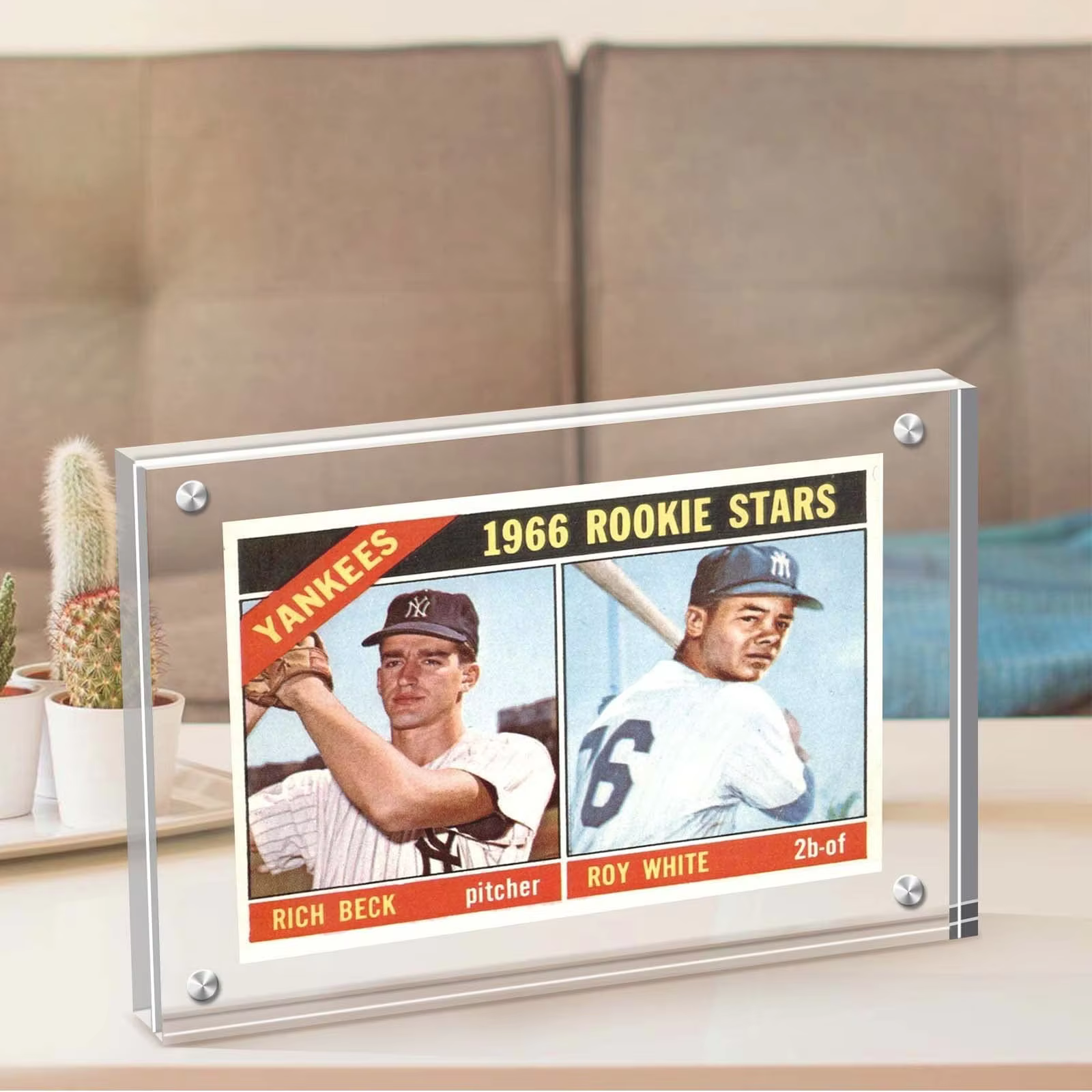 product modern acrylic card frame eco friendly magnetic trading card display frames clear desktop display-5