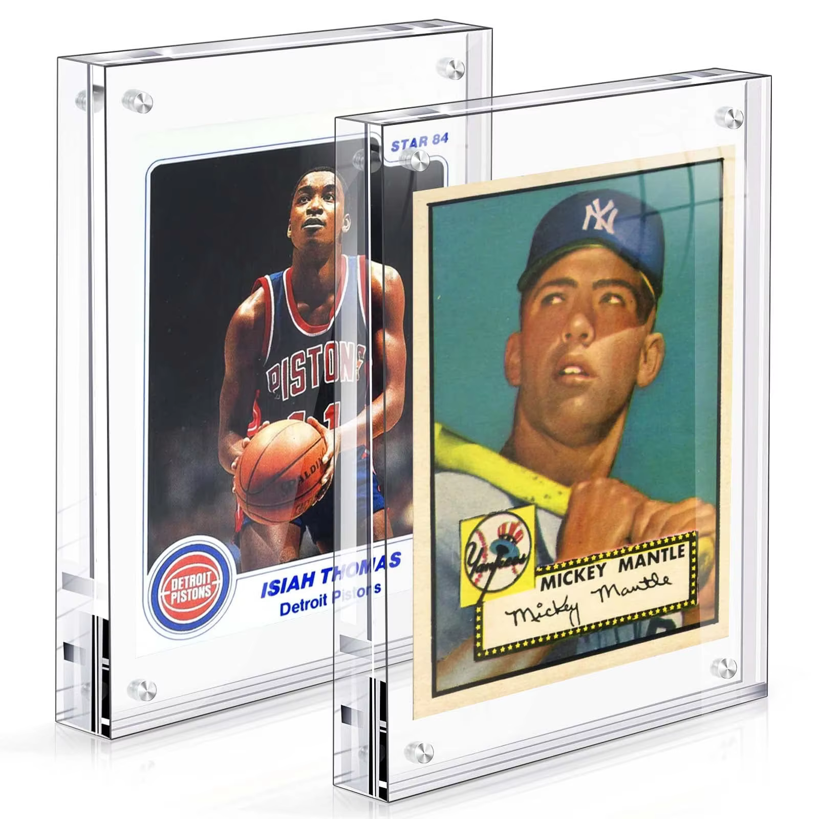 product modern acrylic card frame eco friendly magnetic trading card display frames clear desktop display-0