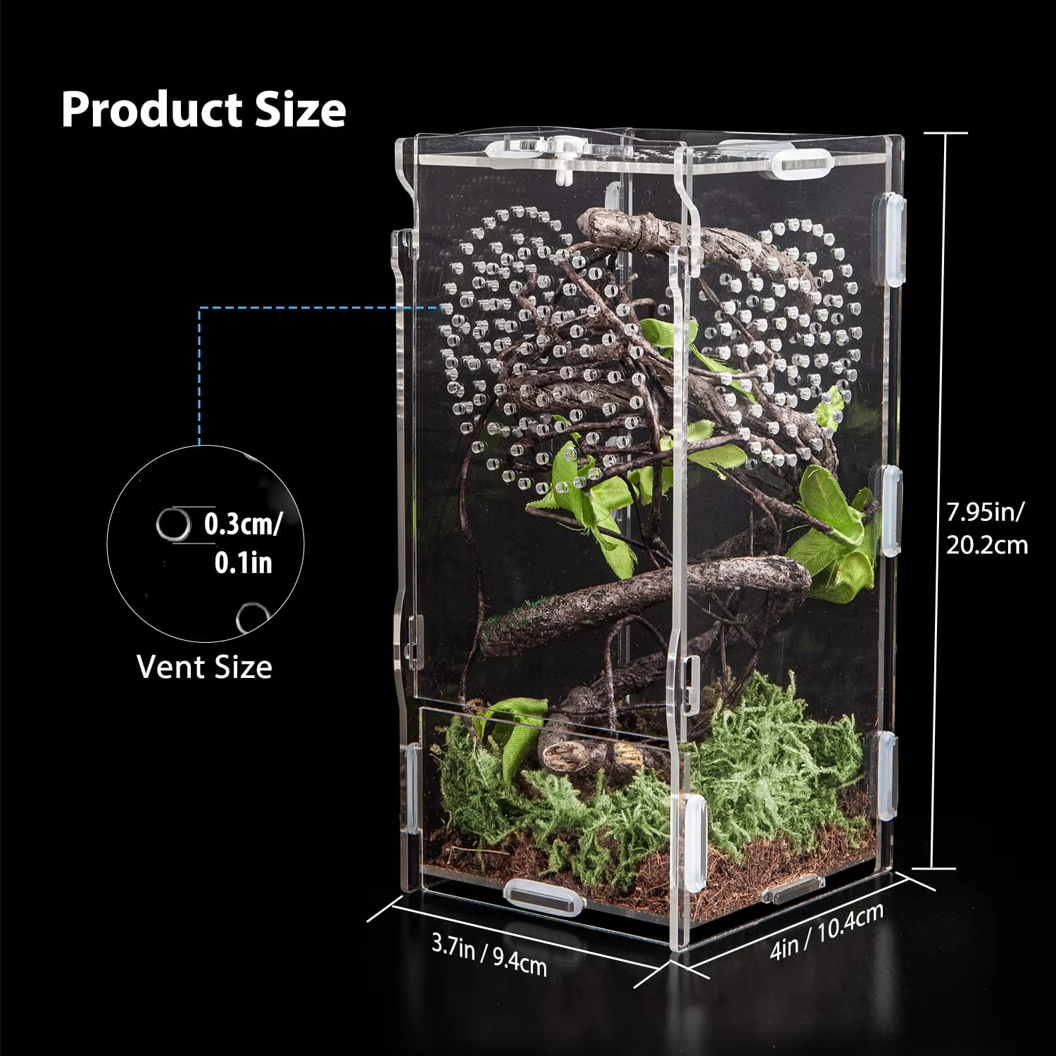 product jumping spider enclosure acrylic praying mantis habitat insect terrarium small reptile cage accessories with secure lock-1