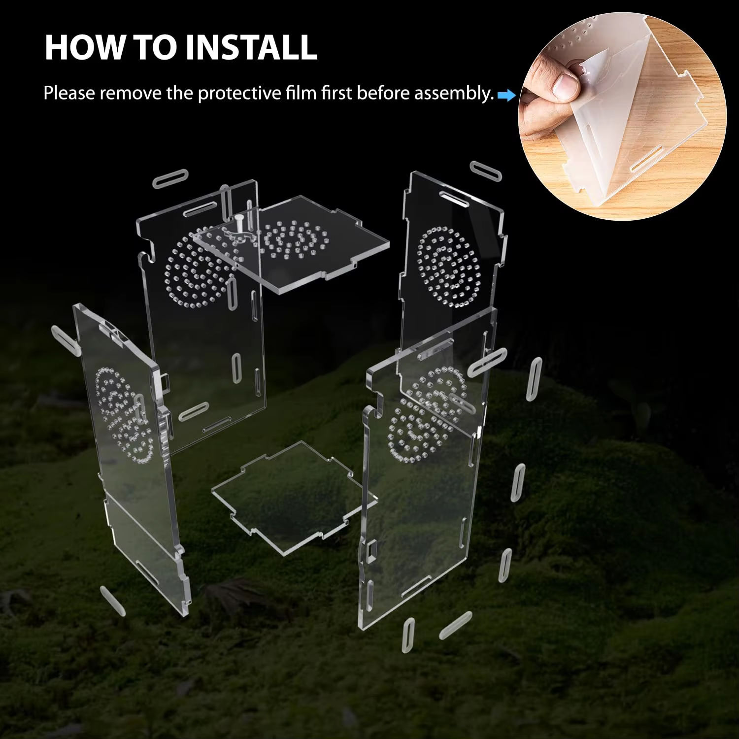 product jumping spider enclosure acrylic praying mantis habitat insect terrarium small reptile cage accessories with secure lock-2