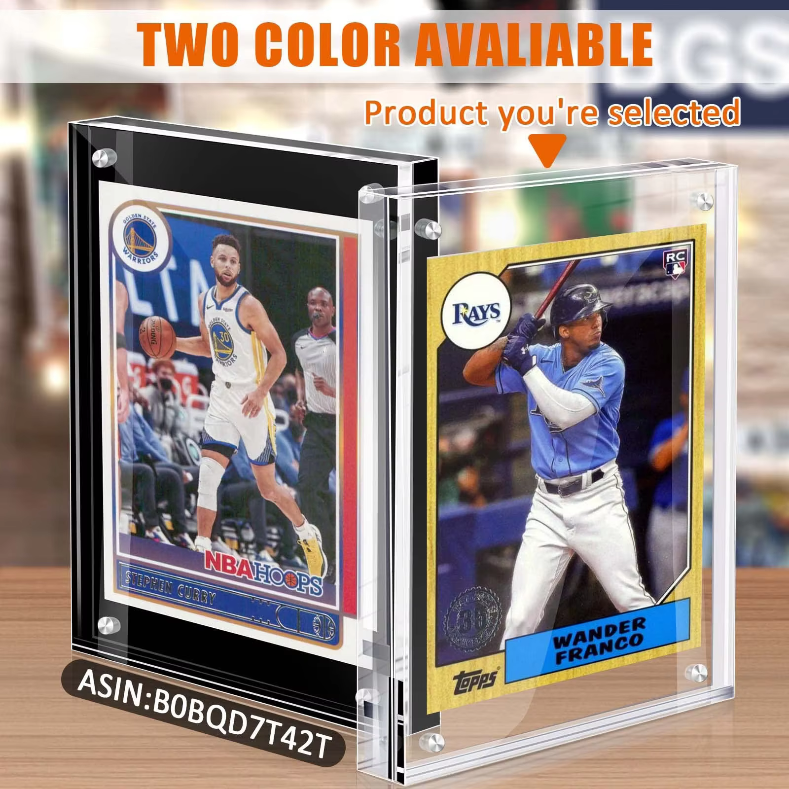 product modern acrylic card frame eco friendly magnetic trading card display frames clear desktop display-3