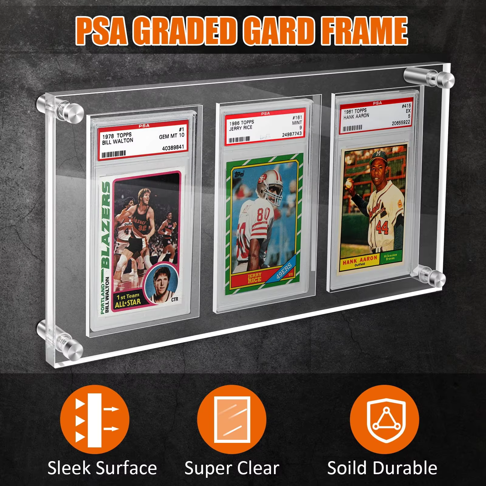 product trading card frame psa trading card display acrylic frame for wall psa holder graded sports card display clear-2