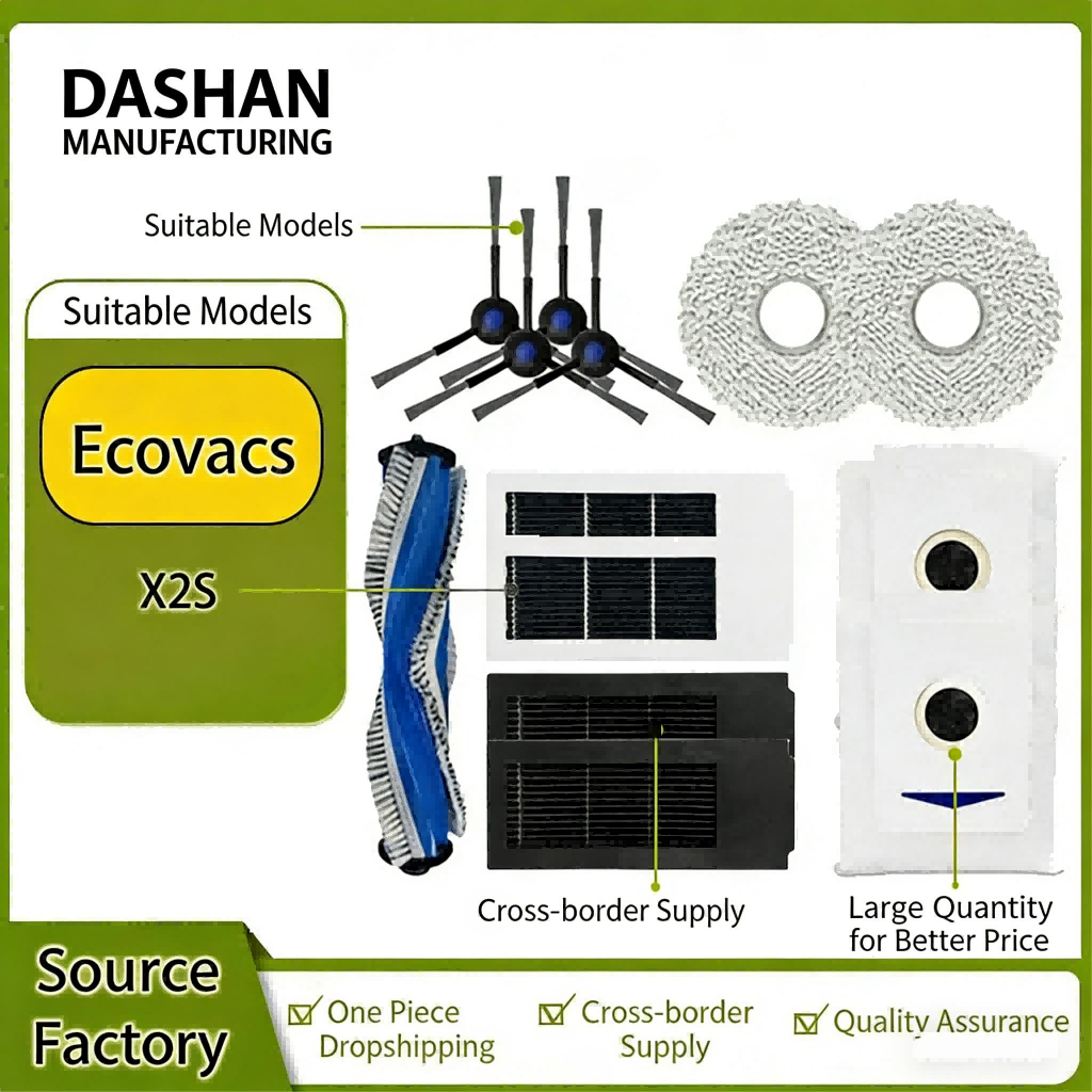 Adapted to Cobos Sweeping Robot X2S Accessories Side Brush Robot Main Roller Brush Consumables Cloth Filter Dust Bag