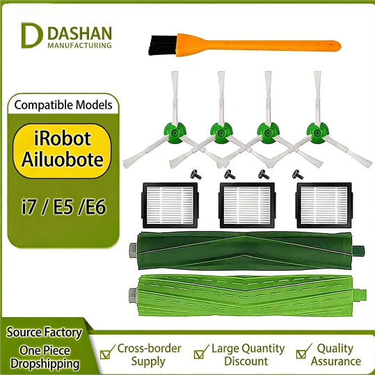Suitable for irobot irobert Sweeping Robot i7 E5 E6 i3 Accessories Side Brush Roller Brush Dust Bag Filter Screen