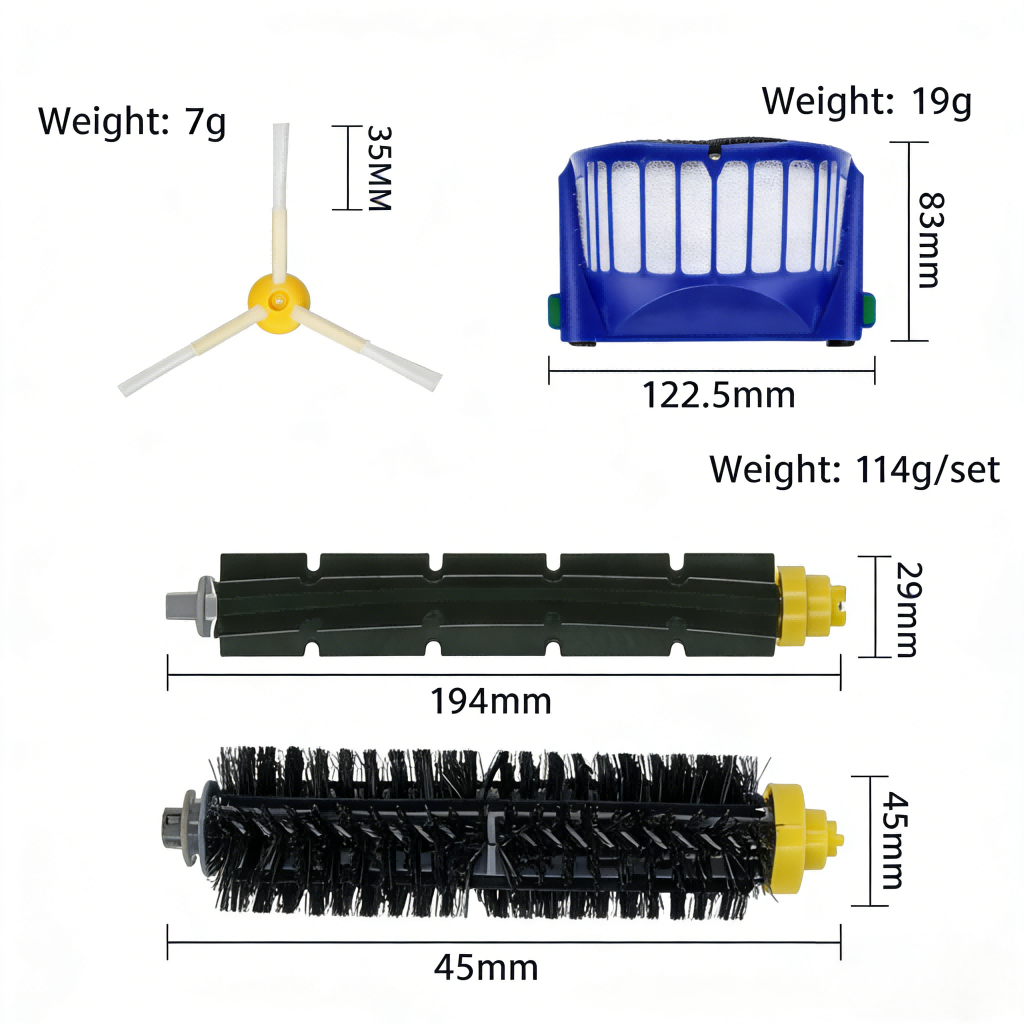 Suitable for iRobot Roomba600 Series Roller Brush 630 Sweeping Robot Accessories Side Brush Main Roller Brush Filter Screen