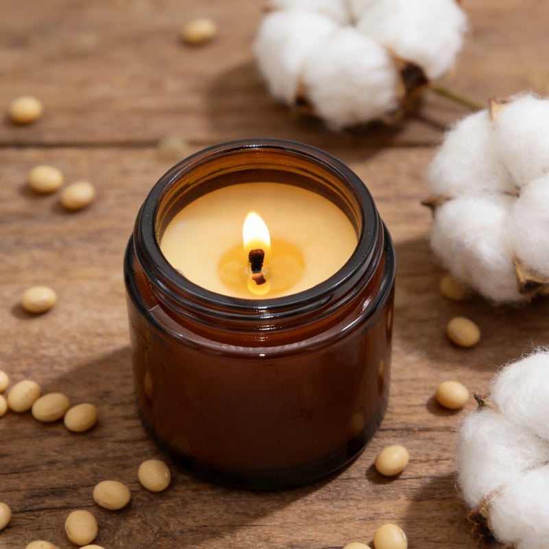 Natural Amber Glass Jar Candles Smokeless Gift Wedding Candles