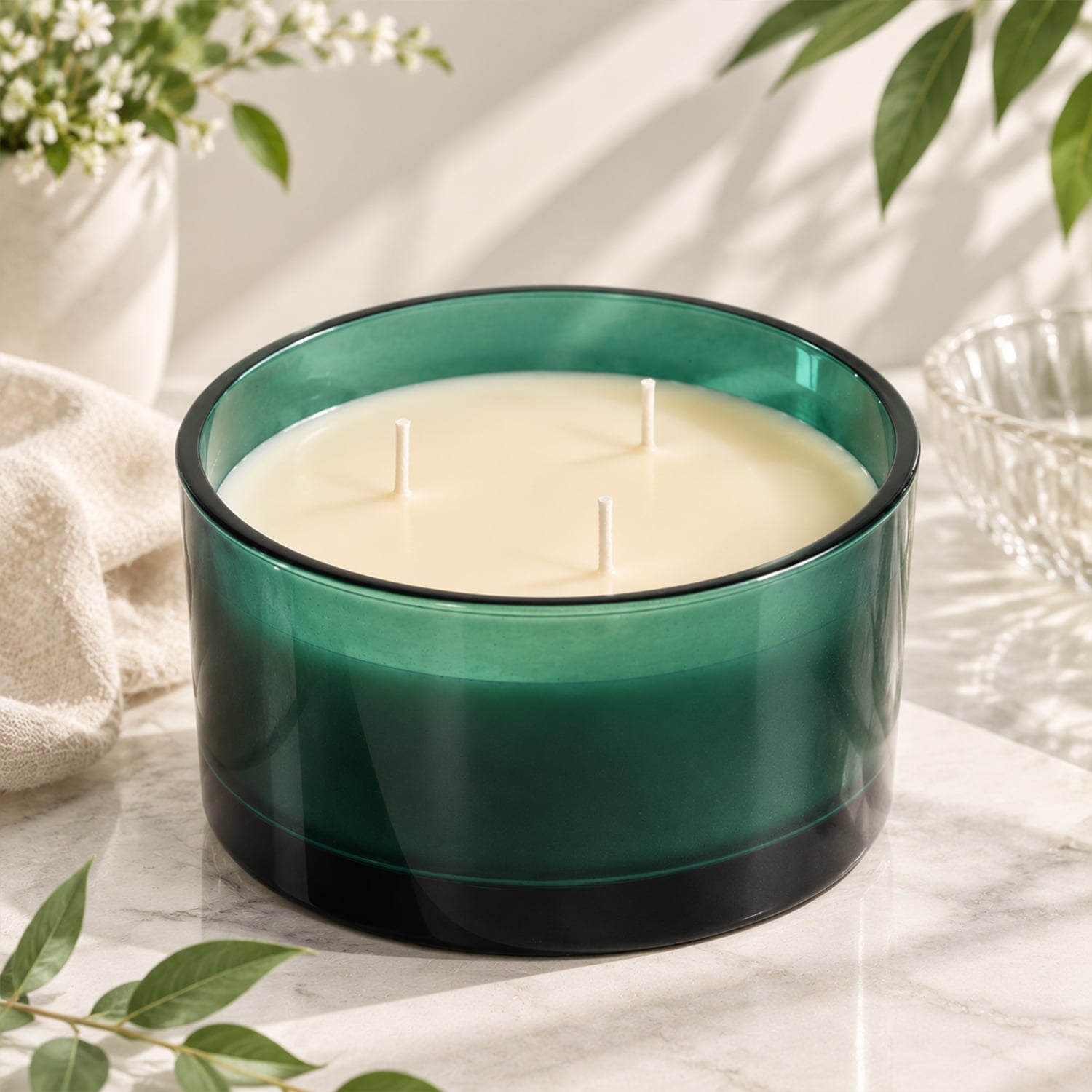 Jar Candle 3 Wicks Scented Candle Soy Wax Givaudan Essence for Home Decor