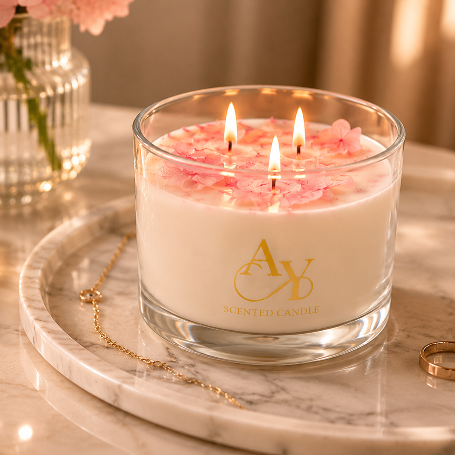 Wholesale Dried Flower Aromatherapy Candle Private Label Jar Candles