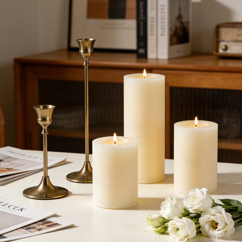 candle supplier multicolor luxury scented pillar candle