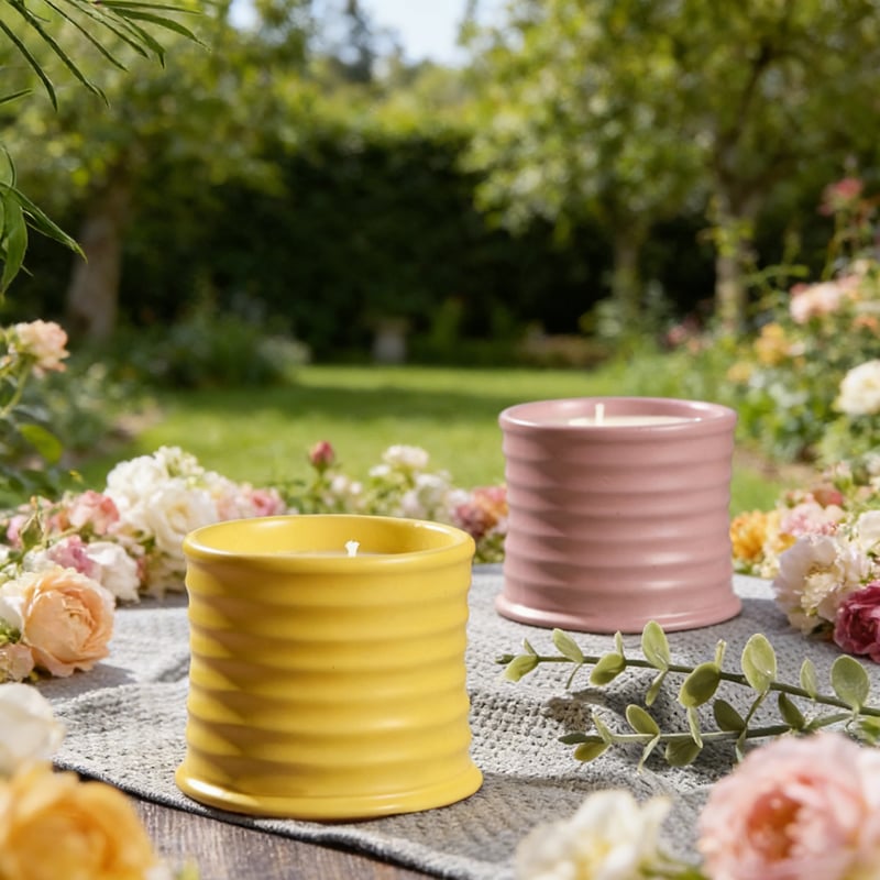 Multi Color Ceramic Jars Soy Wax Luxury Candles