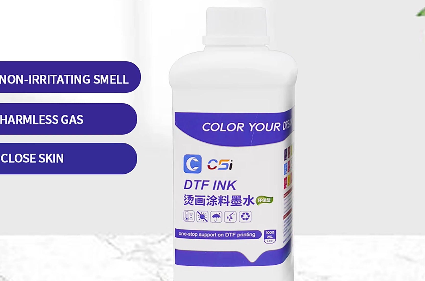 CSI DTF Printer's Ink for Epson Printer Head L1800 XP60 I3200 T-Shirt Printing factory