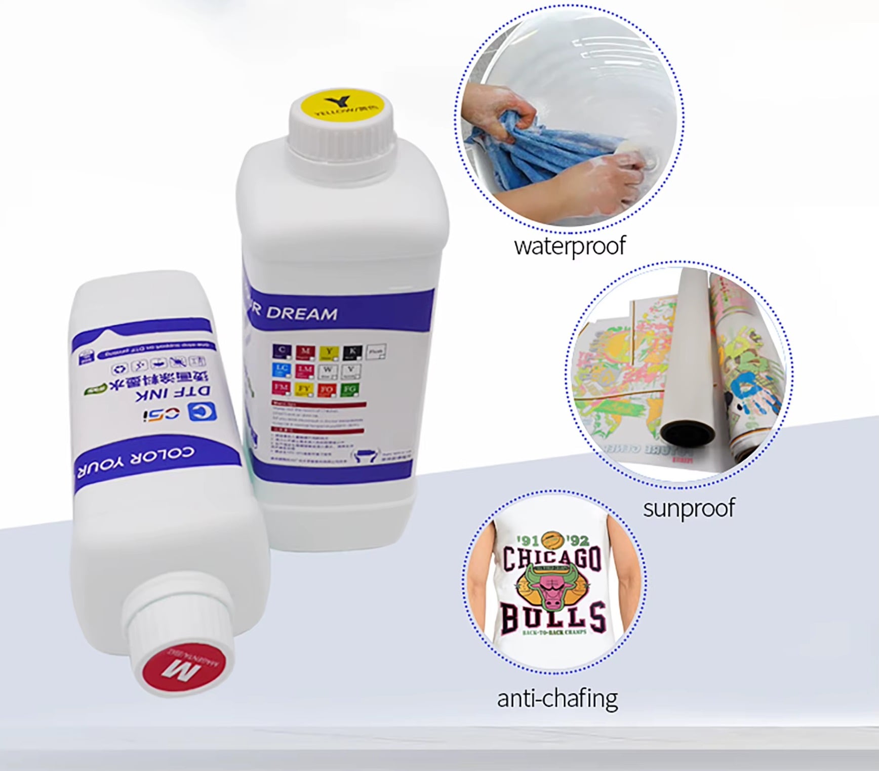 CSI DTF Printer's Ink for Epson Printer Head L1800 XP60 I3200 T-Shirt Printing manufacture