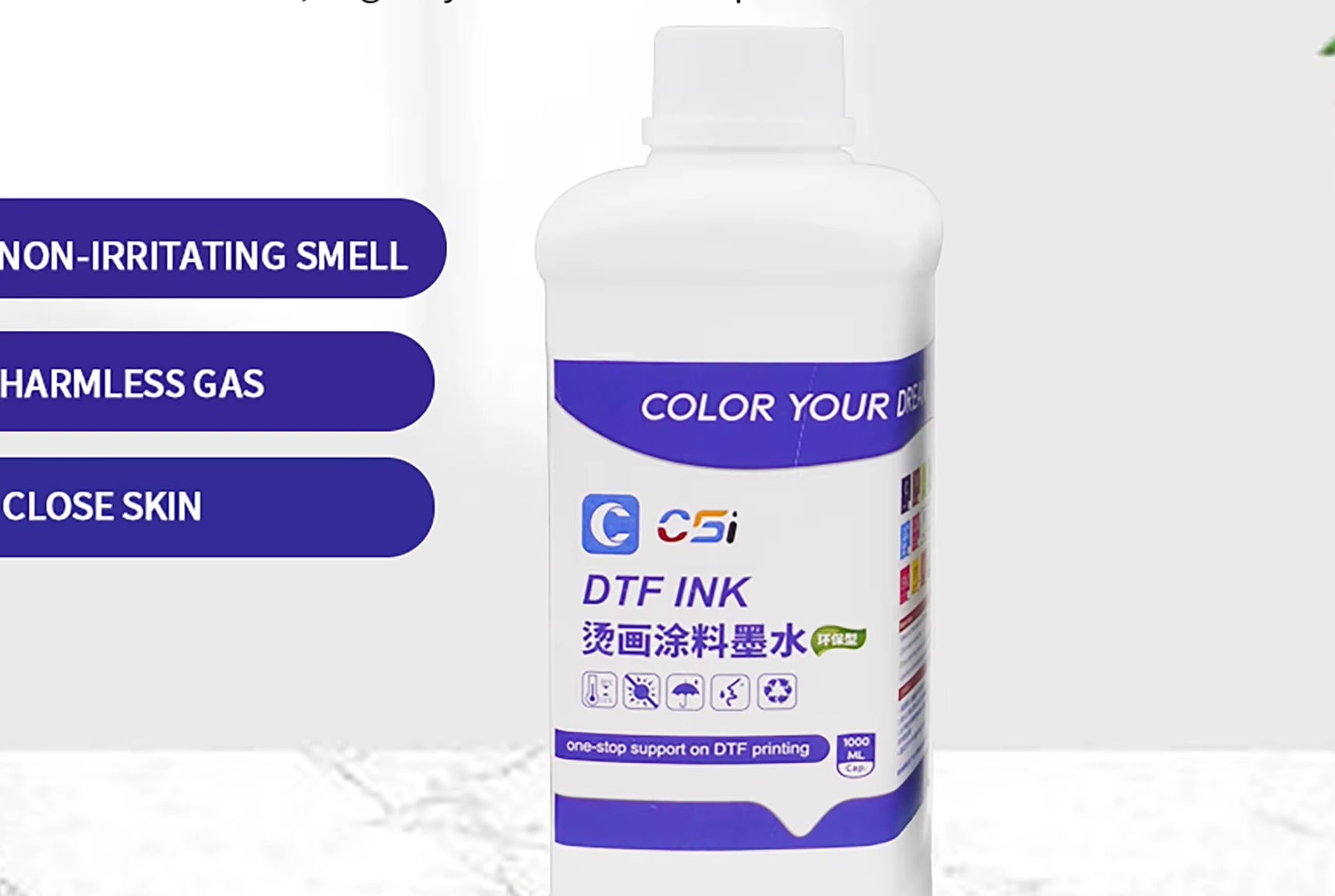 High Quality Cmyk White Dtf Inks 1000ml Per Bottle Direct to Film Inkjet Printing Ink supplier