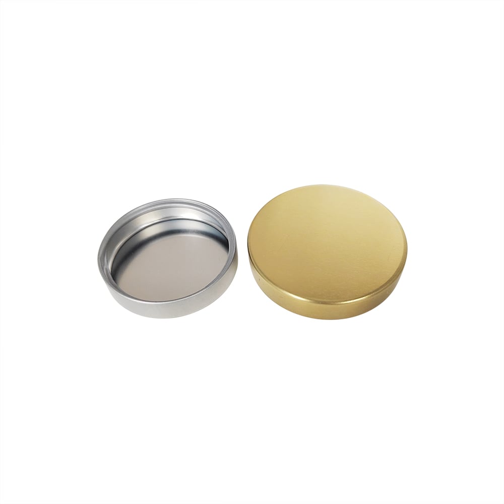 Custom Smooth Top Cap Tinplate Metal Silver Glossy Sharp Screw Lid