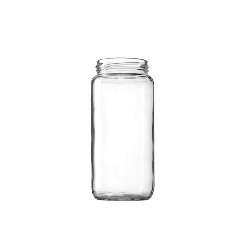 Chinese glass bottles factories Customized Tall Round Glass Jar for Spice Jam Coffee