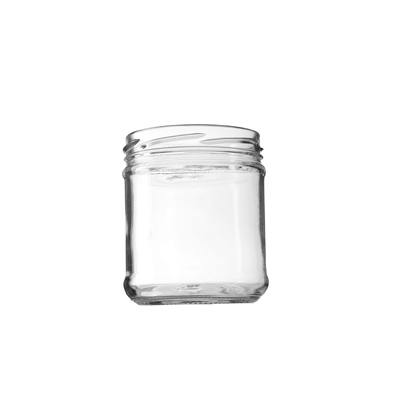 Glass Sealed Jar Transparent High Cover Honey Round Pickle Bottle