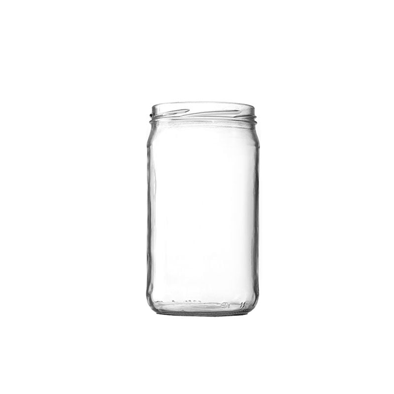Reusable Clear Round Wide Mouth Glass Jar Canning Jars for Honey Jam Pickle Sauce