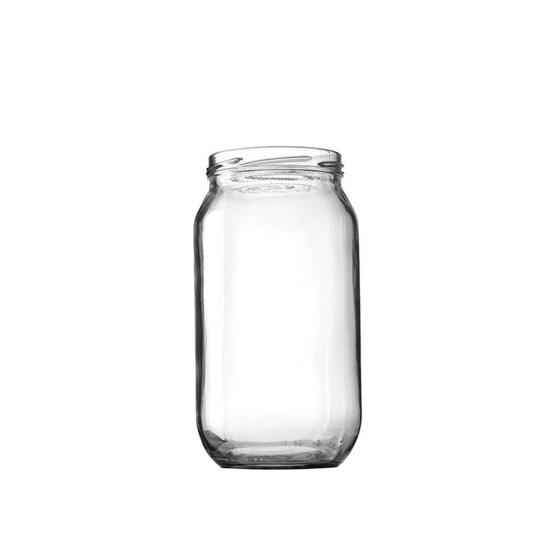 Customized LOGO Round Glass Food Storage Glass Jars with Metal Lids