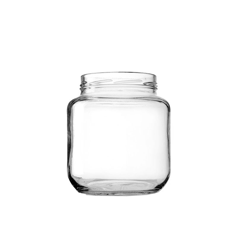 Wholesale Empty Round Airtight Hermetic Pickle Canned Jam Food Glass with Metal Lid
