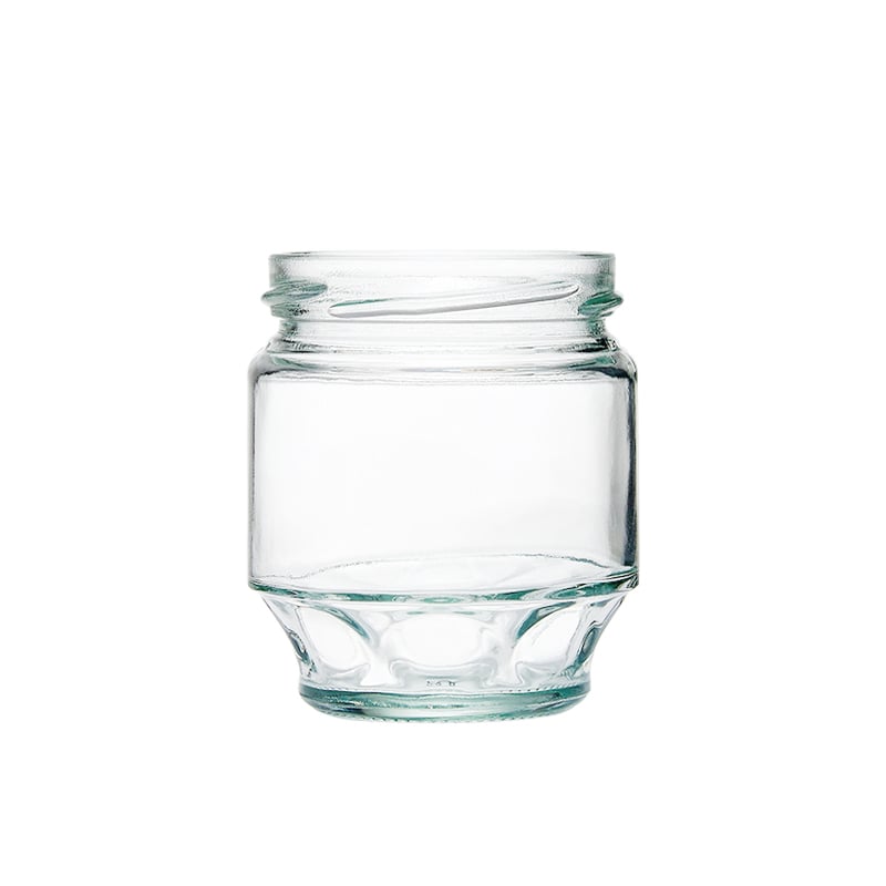Empty Clear Glass Storage Jars 180ml octagonal bottle Jam Pickle Food Jar with Lids