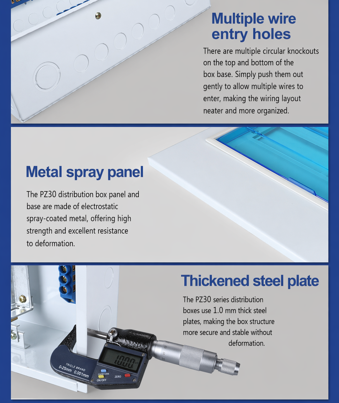 PZ30 Patented Type Flush Mount Distribution Box