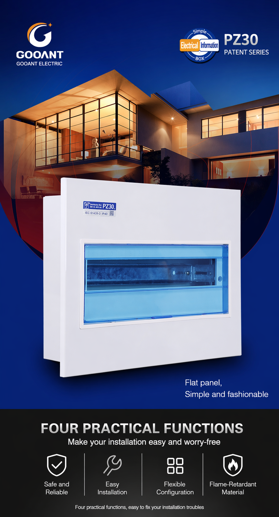 PZ30 Patented Type Flush Mount Distribution Box