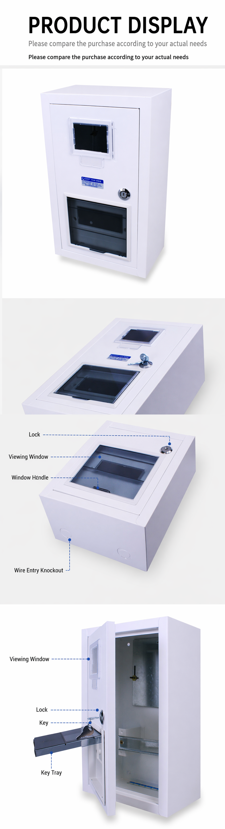 PZ40 White Surface Mount Iron Meter Box