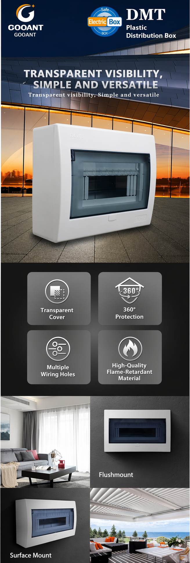 DMT Surface-mounted All-plastic Distribution Box