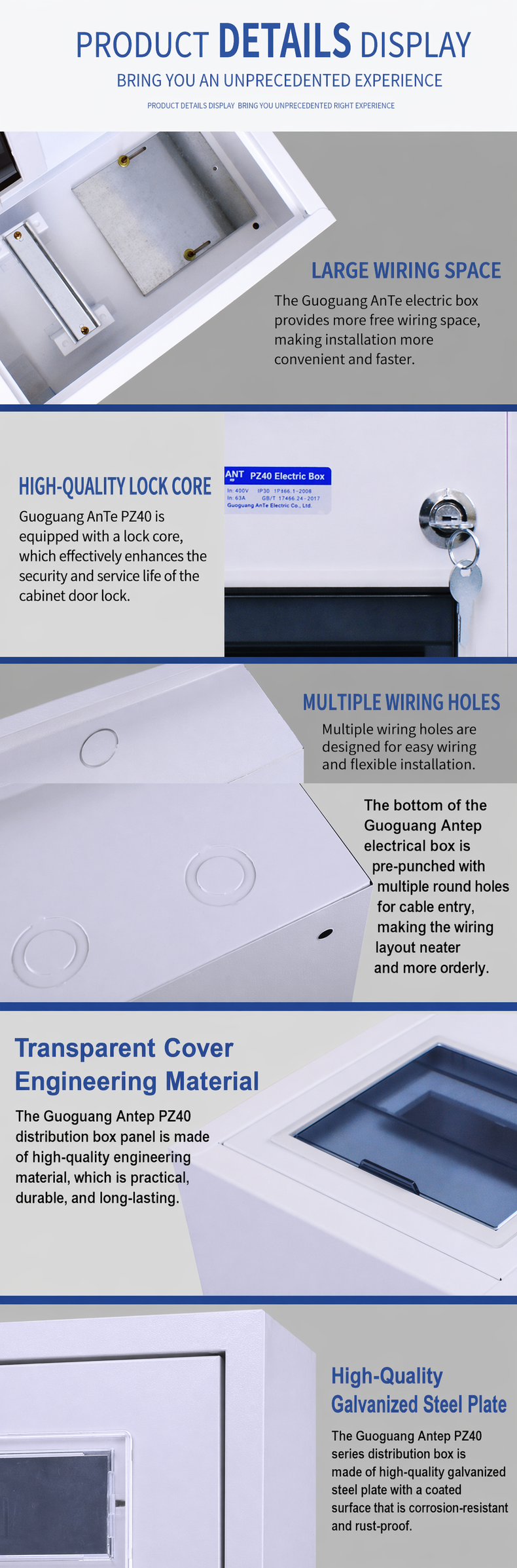 PZ40 White Surface Mount Iron Meter Box
