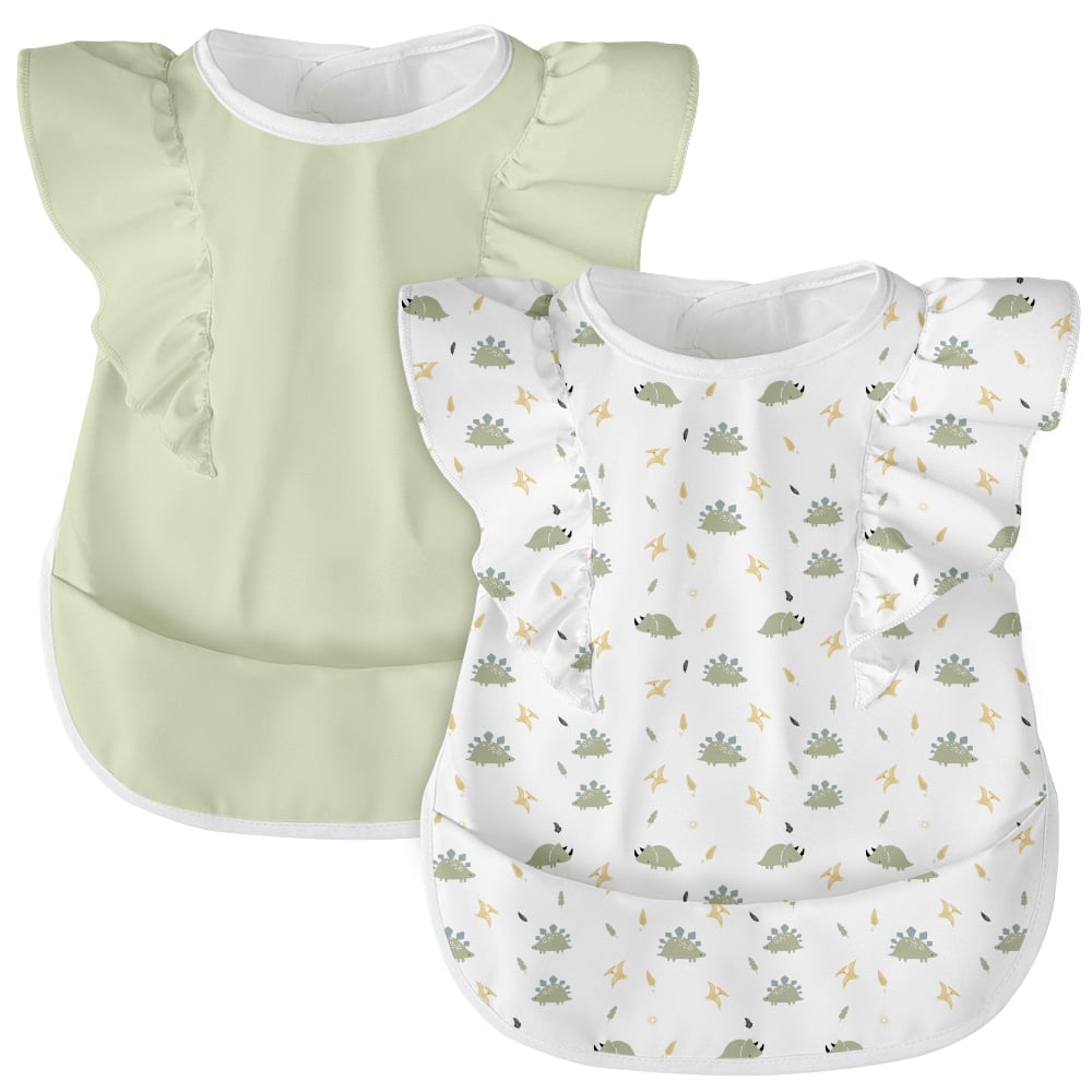 Waterproof Bibs for Babies Toddler Custom Print Waterproof Smock Bib for Eating Mess-Proof Feeding Essentials Newborn Baby Bibs
