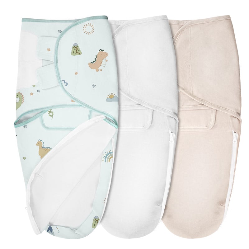 100% Cotton Newborn Wrap baby swaddle for 0-3 Months Infants with Adjustable Velcro Breathable and Durable Sleep Sack Easy Swaddle Blanket for Babies