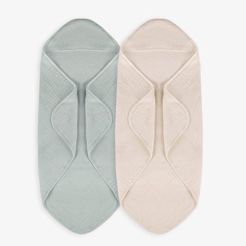 Hooded Baby Towels for Newborn 100% Muslin Organic Cotton Baby Bath Towel with Hood for Babies Toddler and Kids 35x35 Inch Soft and Absorbent Newborn Baby Hooded Towel