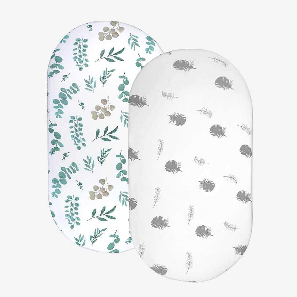 100% Cotton Bassinet Mattress Sheets Fit for Hourglass Oval Cradle Moses Basket Soft Breathable Baby Cotton Bassinet Sheets for newborn Baby